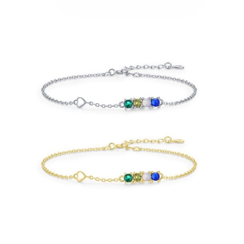 925 Silver Zircon Minimalist Bracelets 1.33g