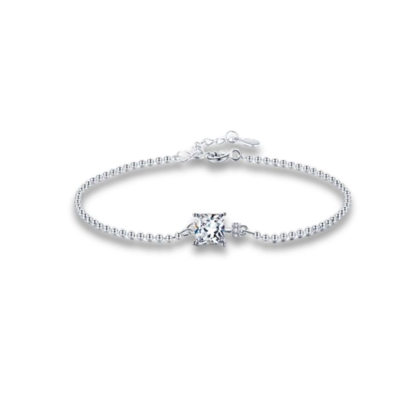 925 Silver Rhodium Plating Zircon Minimalist Bracelets 1.9g