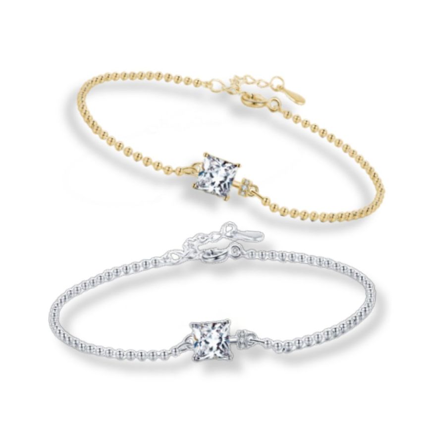 925 Silver Zircon Minimalist Bracelets 1.9g