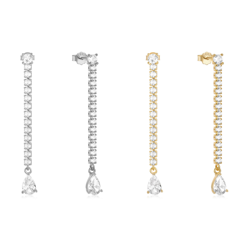 925 Silver Zircon Minimalist Earrings