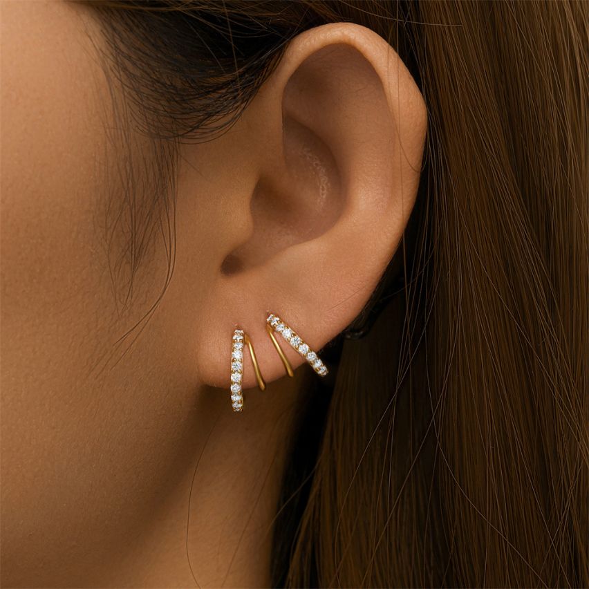925 Silver Zircon Minimalist Earrings 1.31g