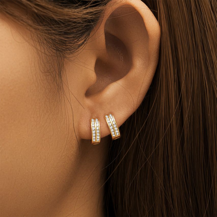 Zircon Minimalist Earrings 1.24g 10x3.5mm