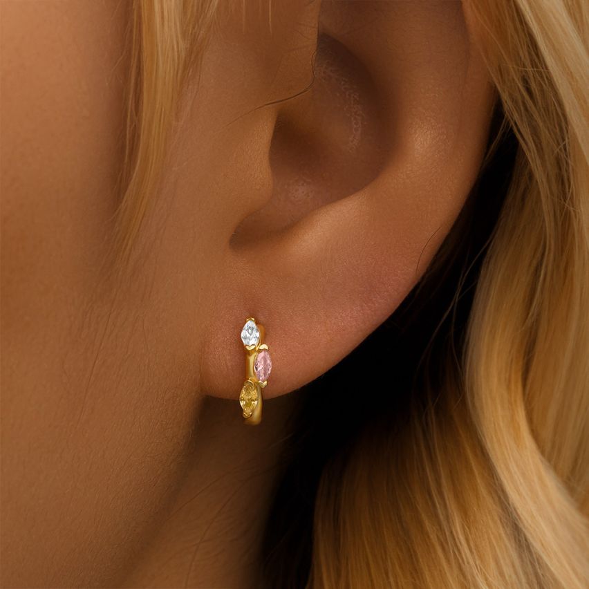 925 Silver Zircon Minimalist Earrings 1.6g