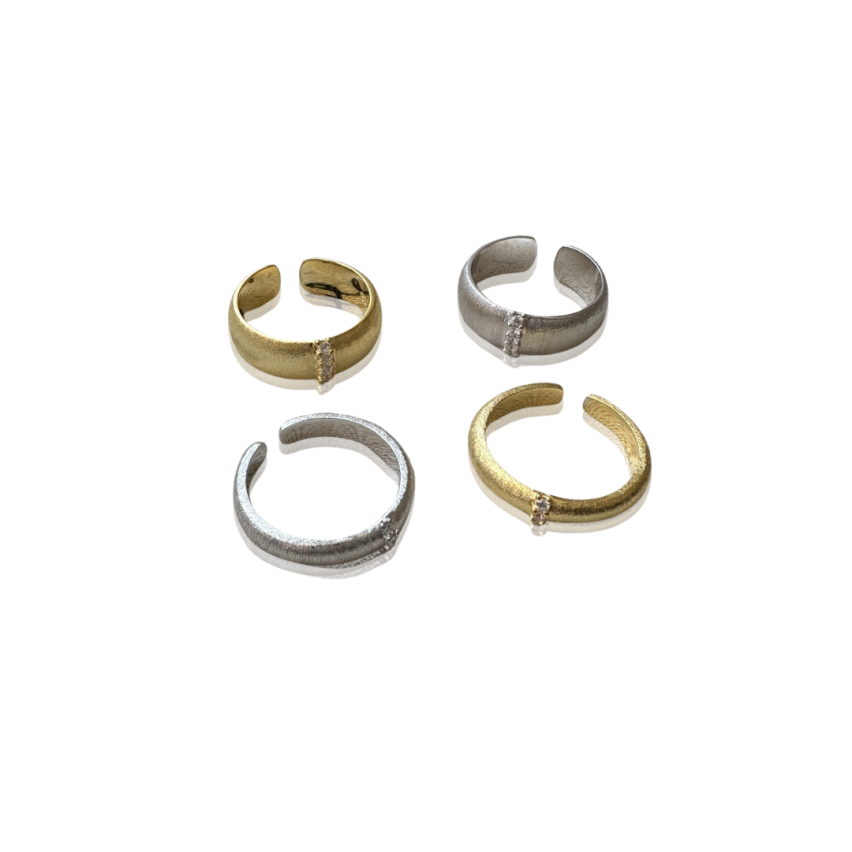 925 Silver Zircon Minimalist Rings EU52 - ES12 - US6,00