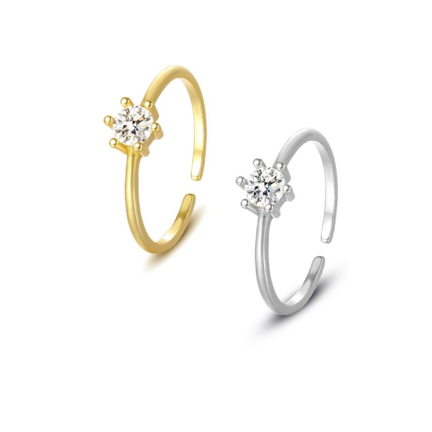 925 Silver Zircon Minimalist Rings