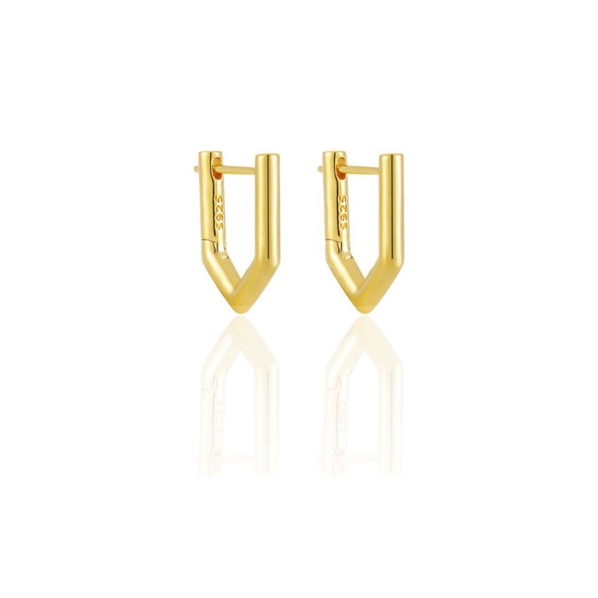 925 Silver Gold Plating Hoop Earrings 2.8g