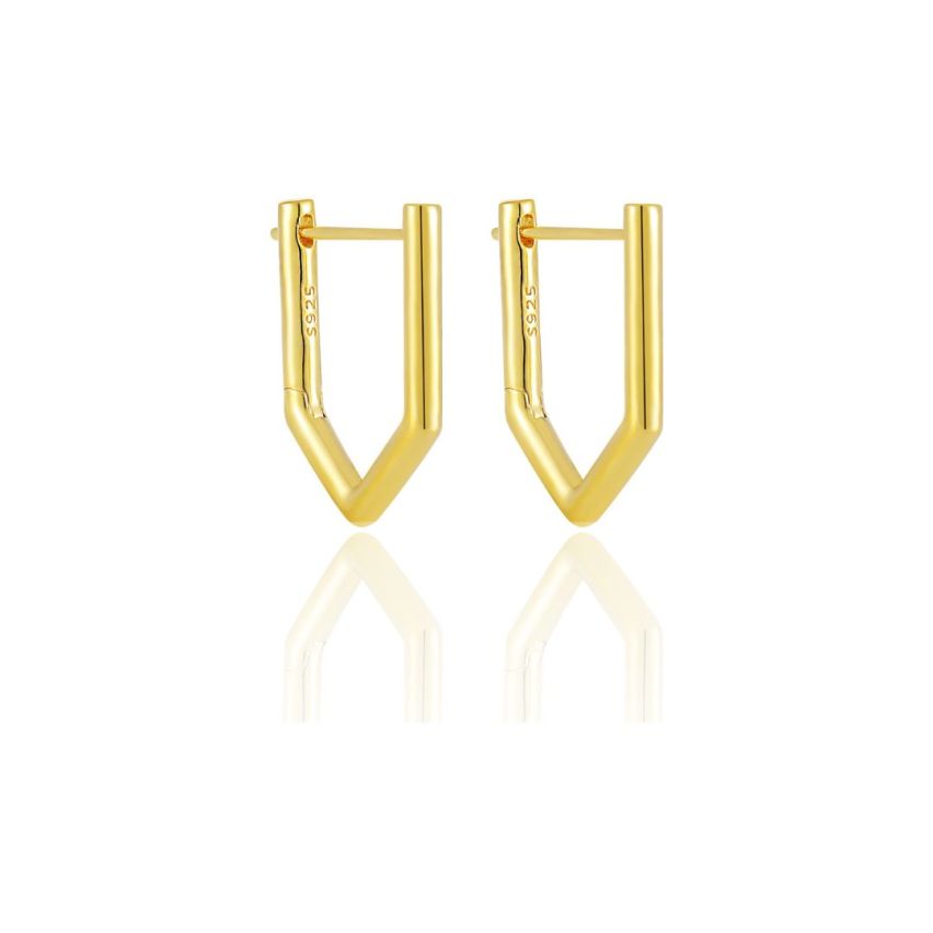925 Silver Gold Plating Hoop Earrings 3.7g