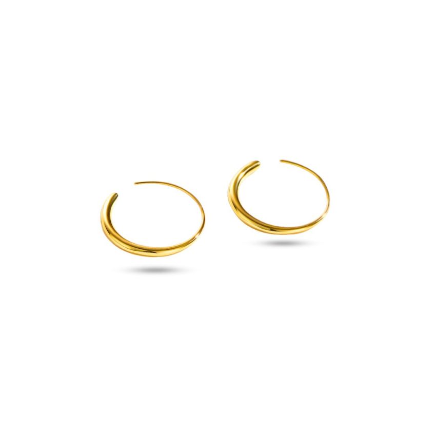 925 Silver Gold Plating Smooth Earrings 1.5g
