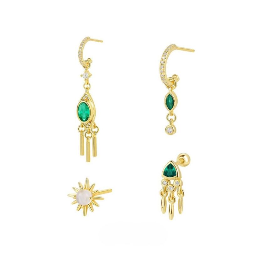 925 Silver Gold Plating Zircon Minimalist Earrings