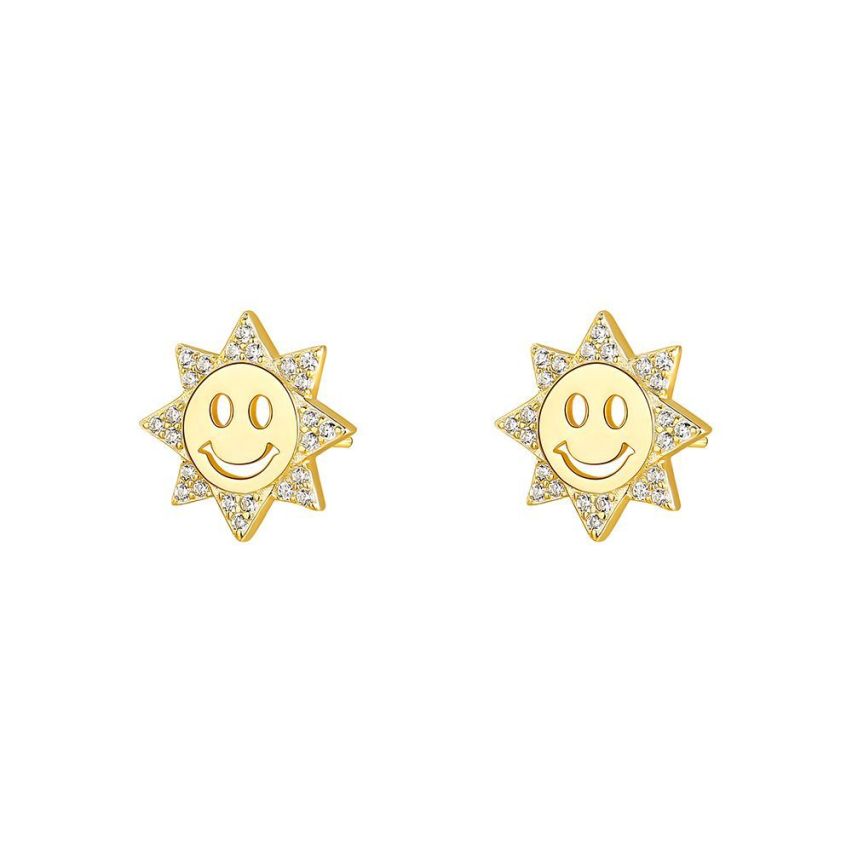 925 Silver Gold Plating Zircon Minimalist Earrings