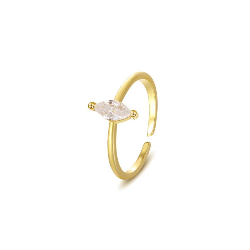 925 Silver Gold Plating Zircon Minimalist Rings