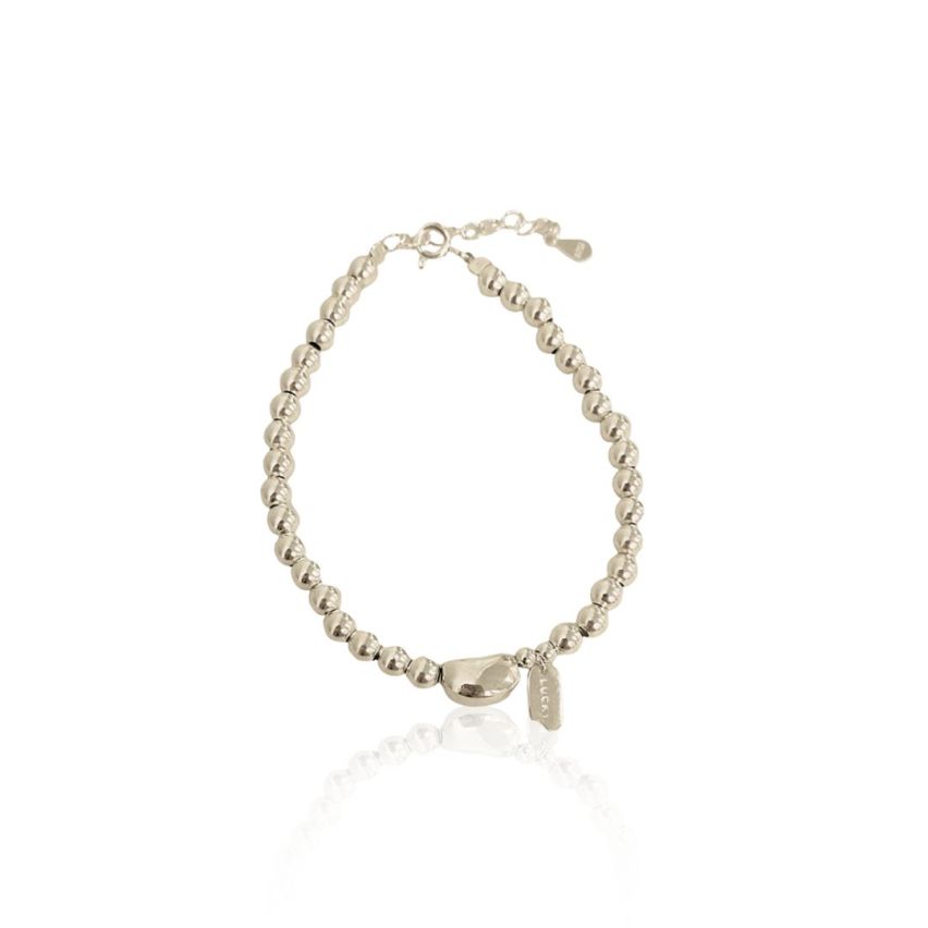 925 Silver Rhodium Plating Beads Bracelets 5.29g