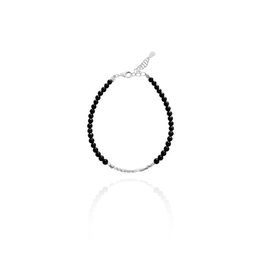 925 Silver Rhodium Plating Black Beads Bracelets