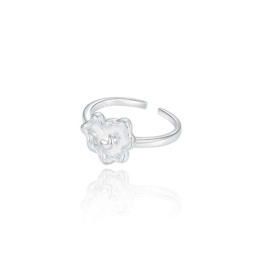 925 Silver Rhodium Plating Geometric Rings EU53 - ES13 - US6,50