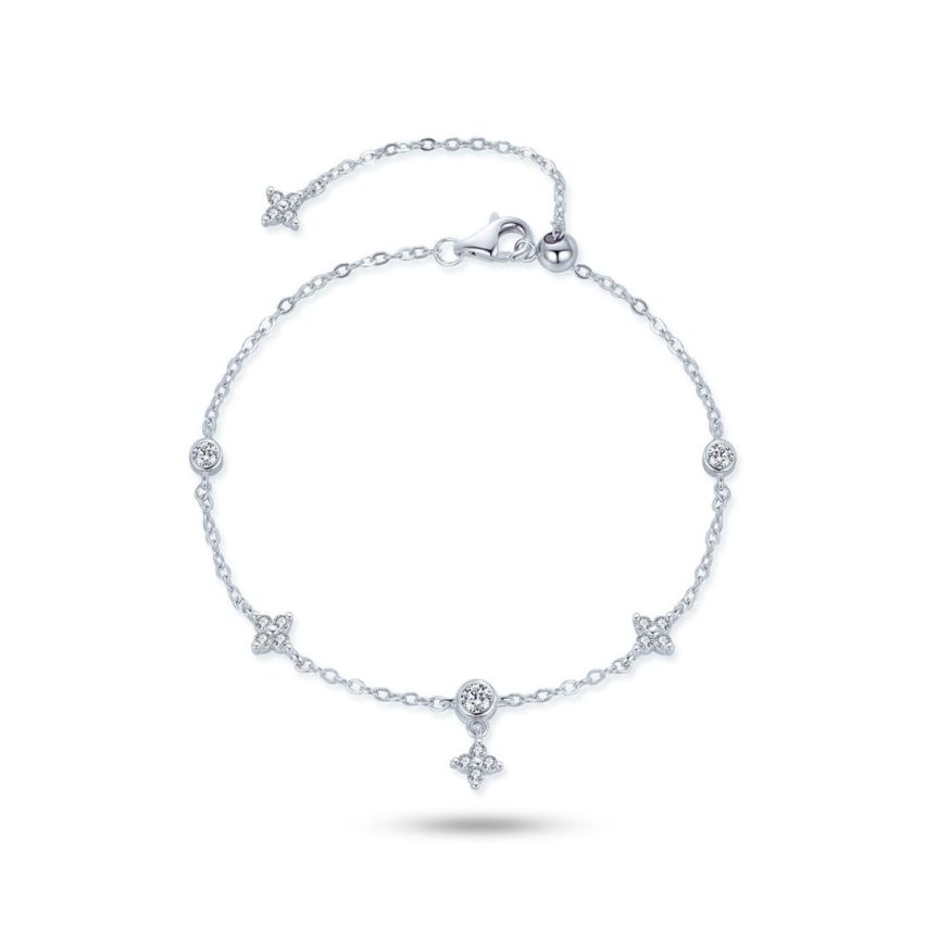 925 Silver Rhodium Plating GRA Moissanite-Diamond certificate Minimalist Bracelets