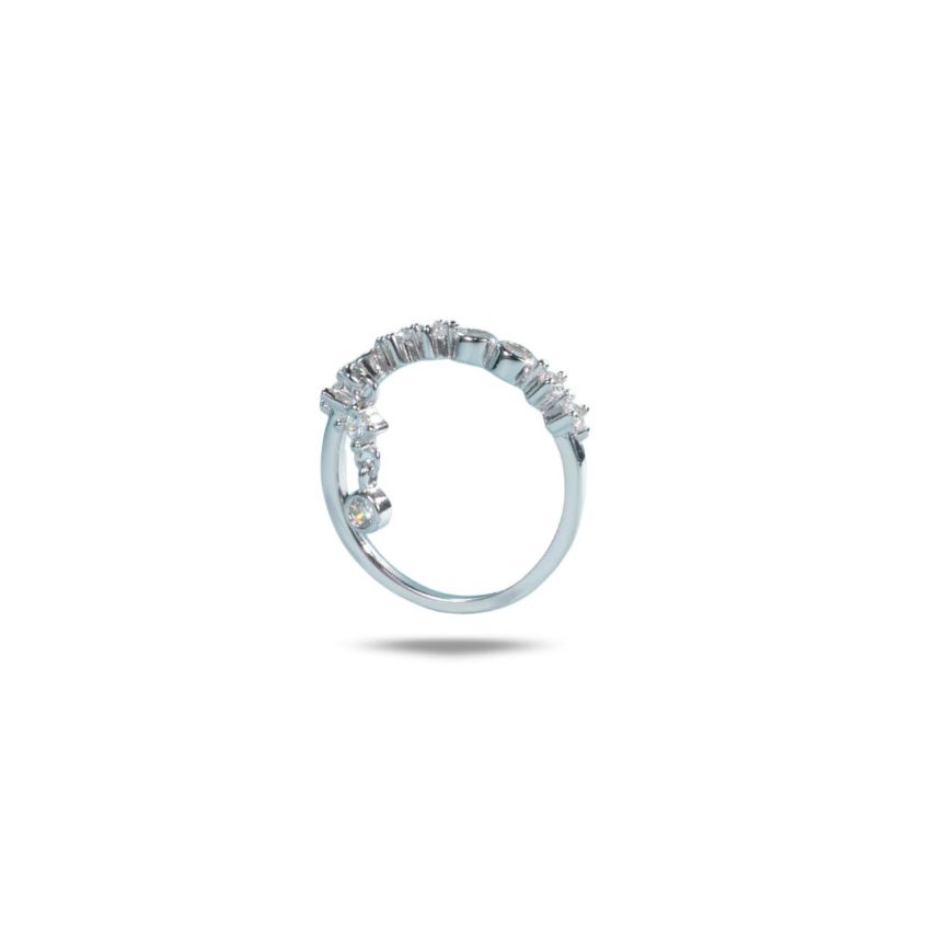 925 Silver Rhodium Plating GRA Moissanite-Diamond certificate Minimalist Rings 1.53g EU54 - ES14 - US7