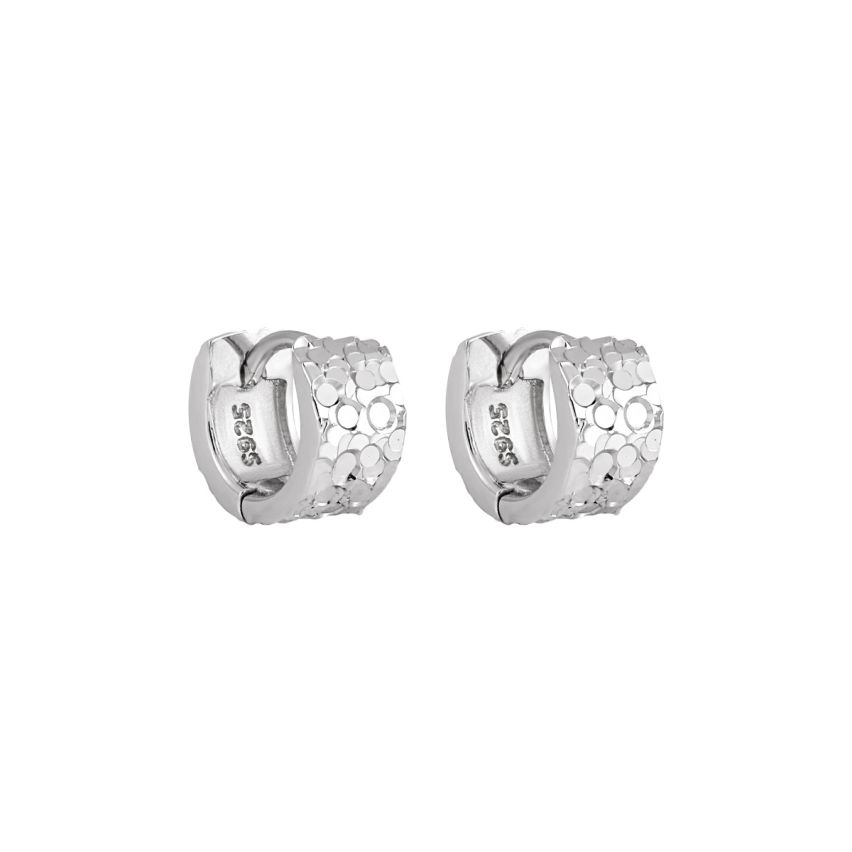 ESSENTIAL Rhodium Plating 925 Silver Hoop Earrings 1.8g 