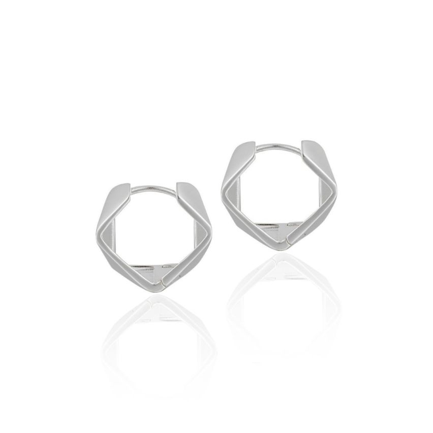 925 Silver Rhodium Plating Hoop Earrings 2.3g EU51 - ES11 - US5,50