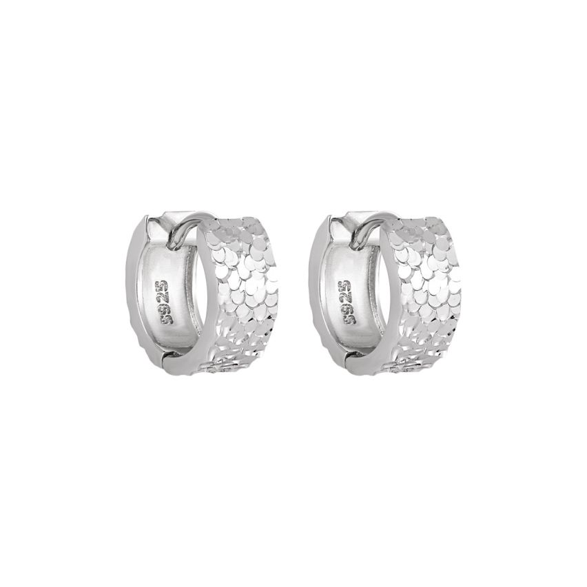 925 Silver Rhodium Plating Hoop Earrings 2.4g