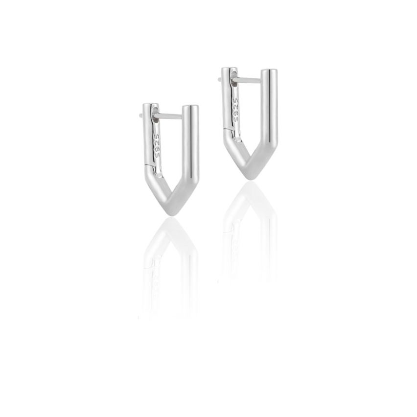 925 Silver Rhodium Plating Hoop Earrings 2.8g