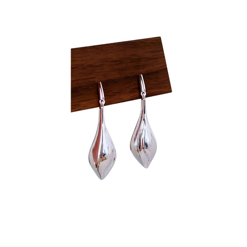 925 Silver Rhodium Plating Long Earrings 12g 42.5x15mm