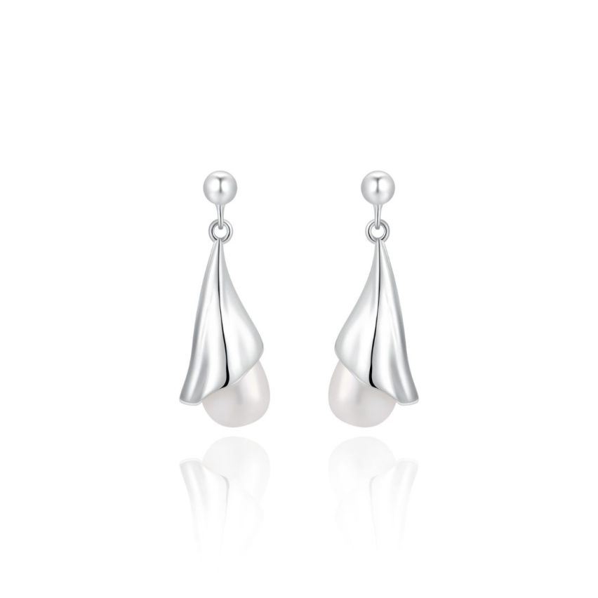 925 Silver Rhodium Plating Pearls Earrings