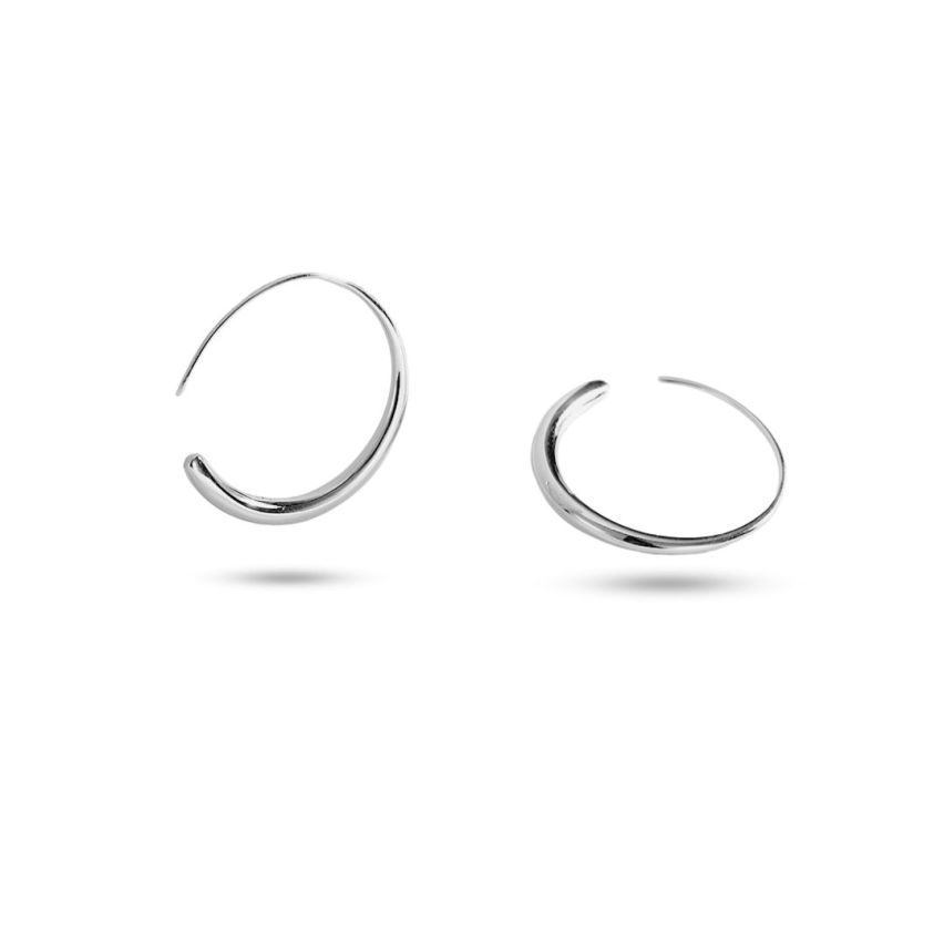 925 Silver Rhodium Plating Smooth Earrings 1.5g
