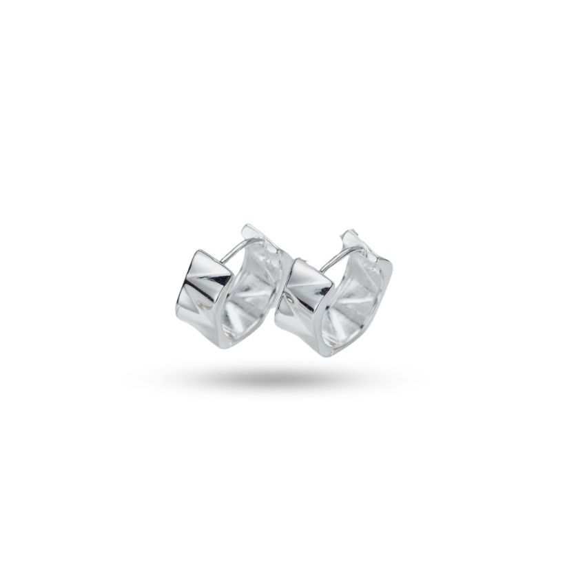 925 Silver Rhodium Plating Smooth Earrings 5g 16.5x6.5mm