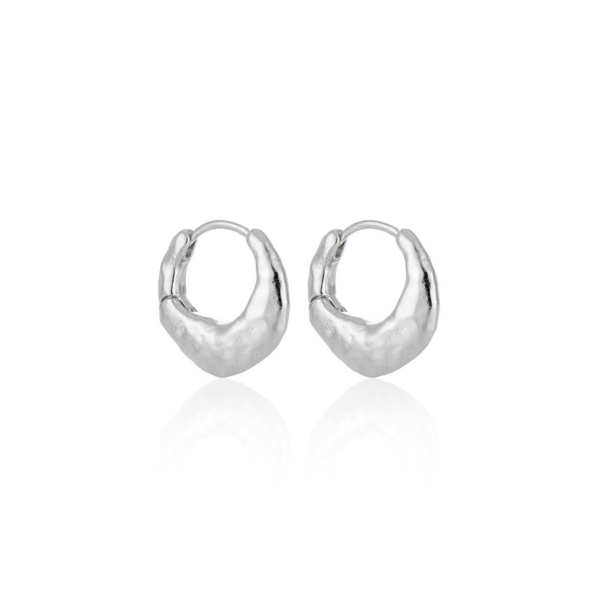 925 Silver Rhodium Plating Texture Earrings 4.6g