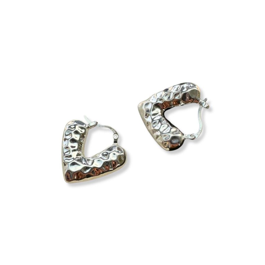 925 Silver Rhodium Plating Texture Earrings