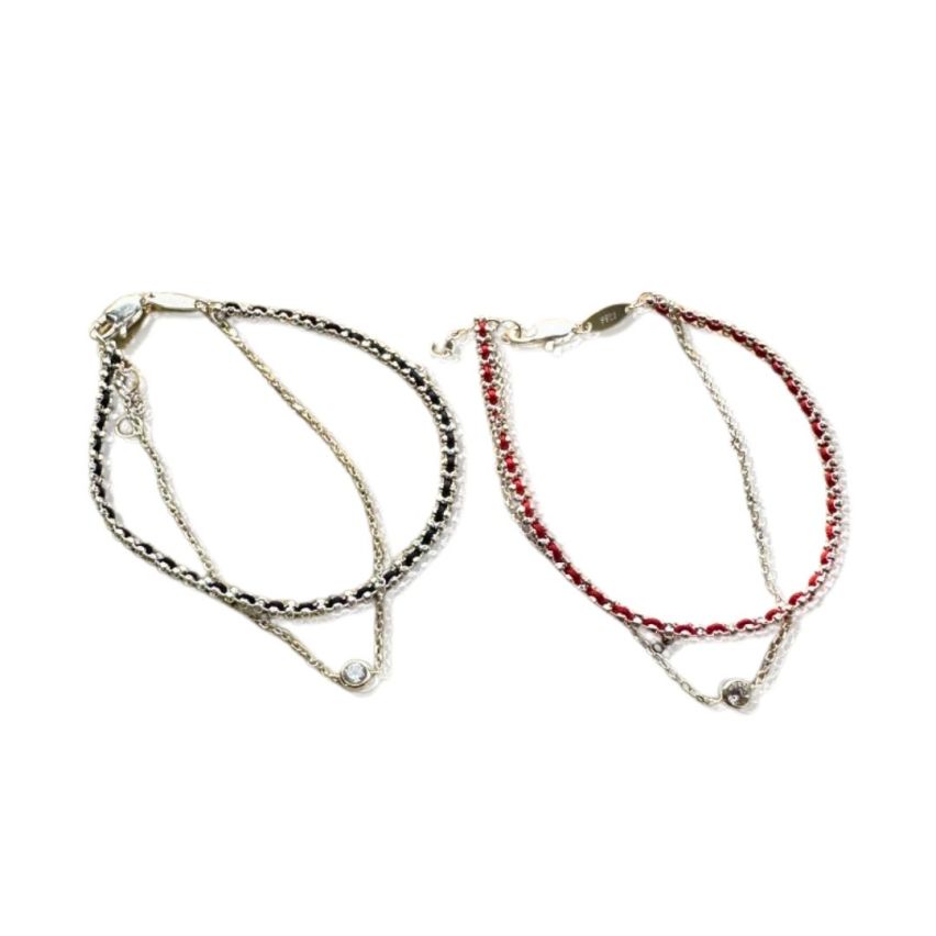 925 Silver Rhodium Plating Zircon Beads Bracelets