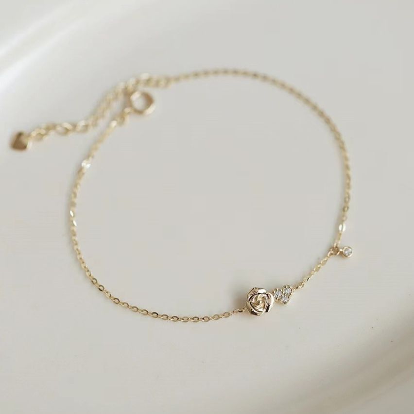 925 Silver Gold Plating Zircon Minimalist Bracelets