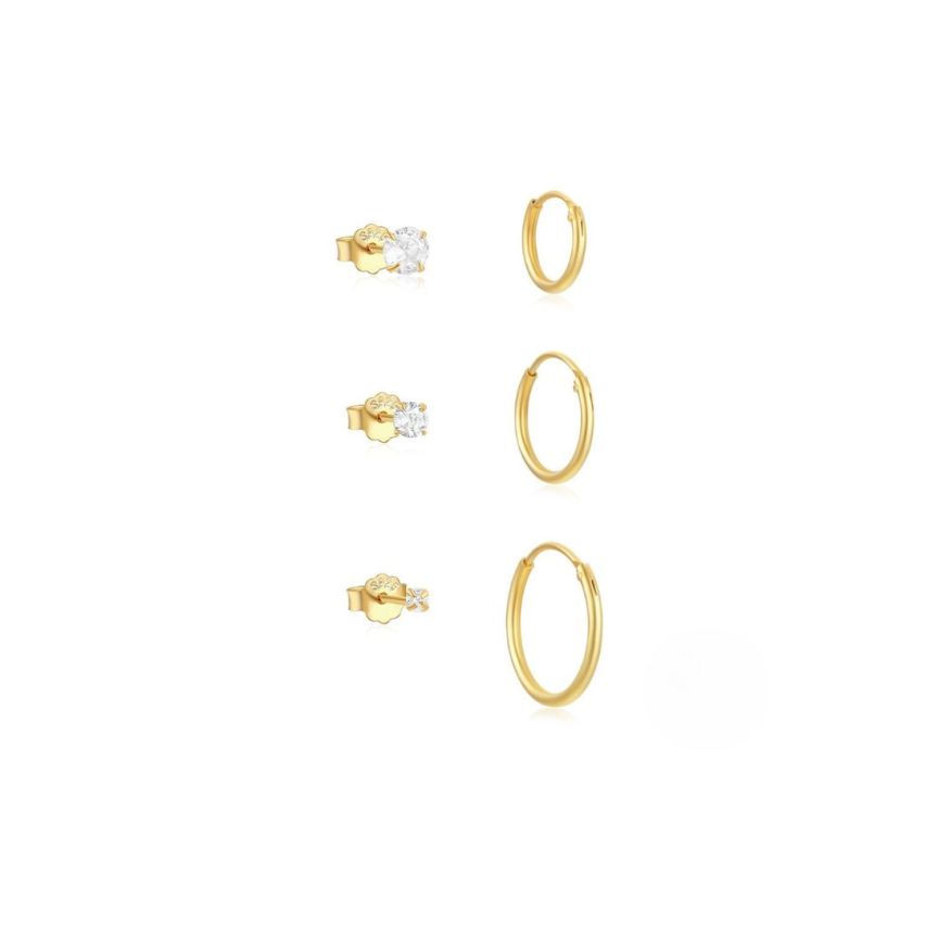 925 Silver 3 galvanization layers Zircon Sets Earrings 1g