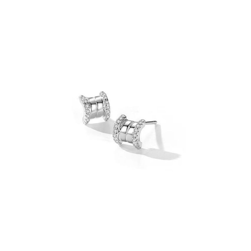 925 Silver Rhodium Plating Zircon Minimalist Earrings 2g
