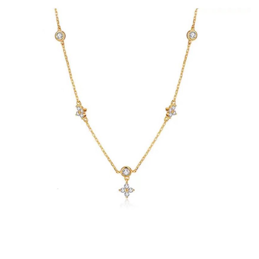 925 Silver Gold Plating Zircon Minimalist Pendants