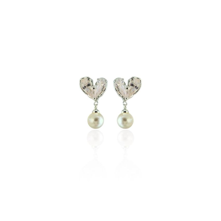 999 Silver Rhodium Plating Artificial pearl Minimalist Earrings