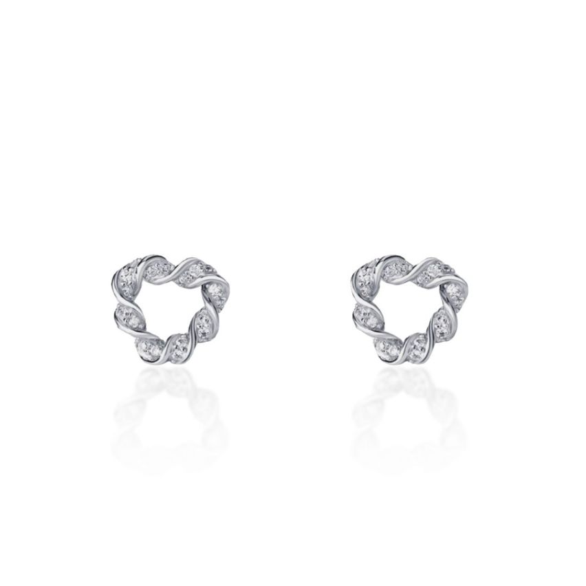 999 Silver Rhodium Plating Geometric Earrings 1.6g 11x10mm