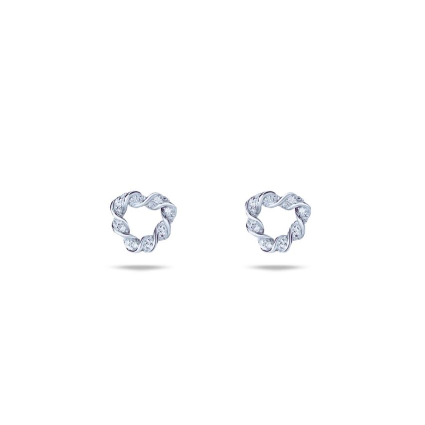 999 Silver Rhodium Plating Geometric Earrings