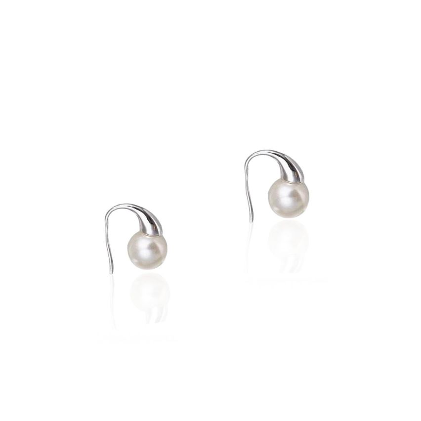 999 Silver Rhodium Plating Shijia pearl Minimalist Earrings 2.3g 12x8mm