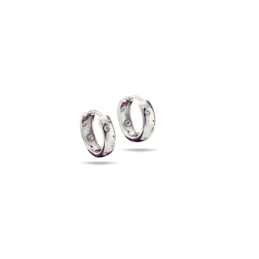 925 Silver Rhodium Plating Zircon Minimalist Earrings