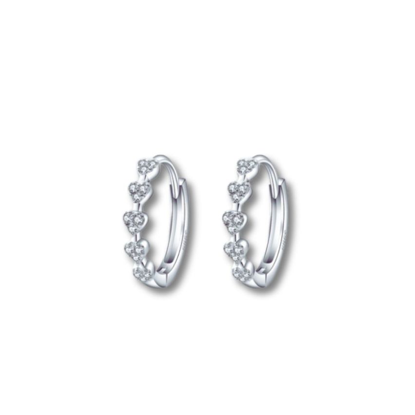 999 Silver Rhodium Plating Zircon Minimalist Earrings 0.45g