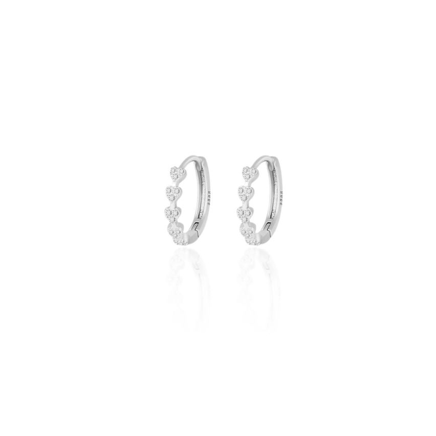 999 Silver Rhodium Plating Zircon Minimalist Earrings