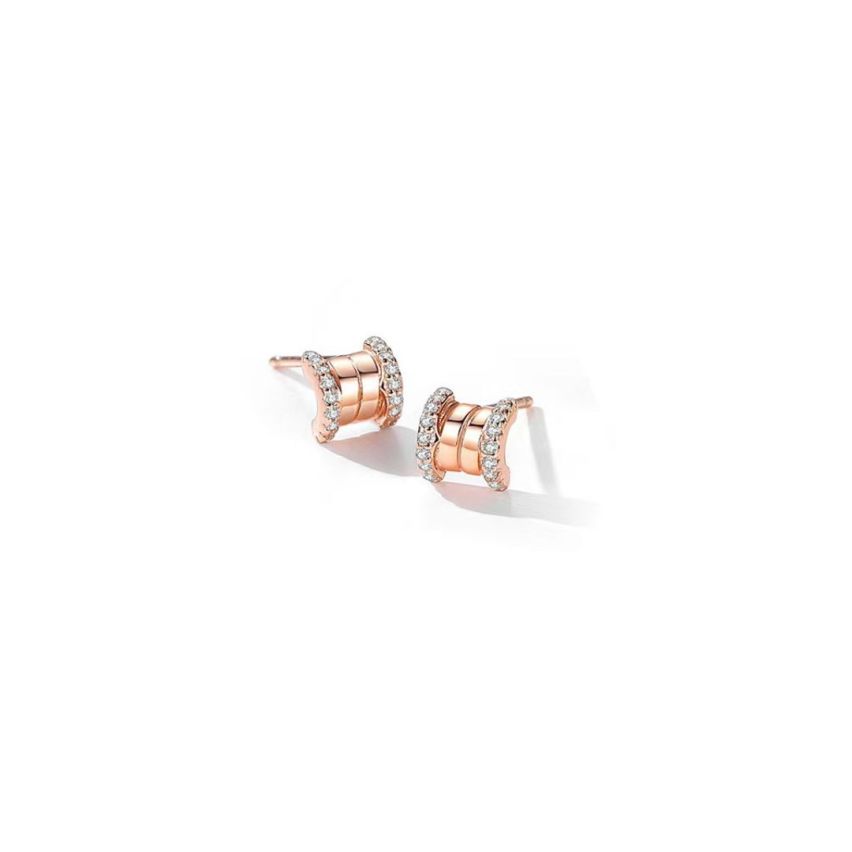 925 Silver Rose gold Plating Zircon Minimalist Earrings 2g