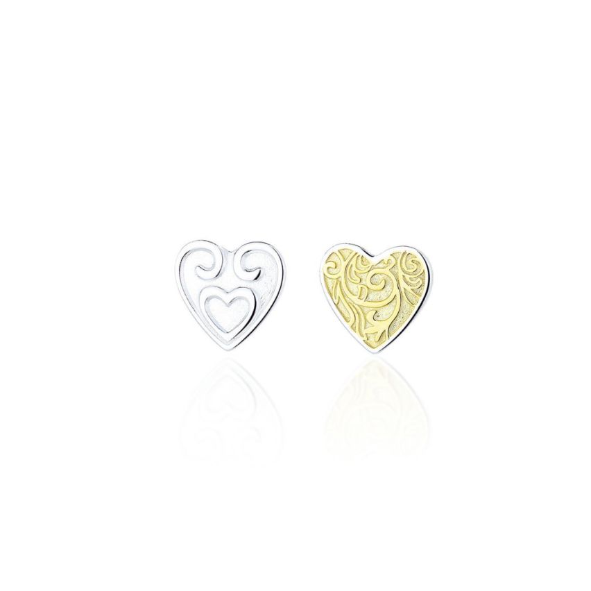 999 Silver Two plating color In love Earrings