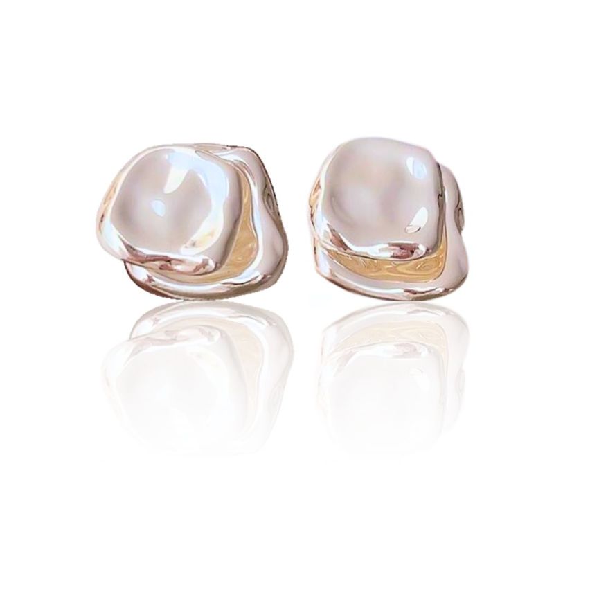 925 Silver Two plating colors Geometric Earrings