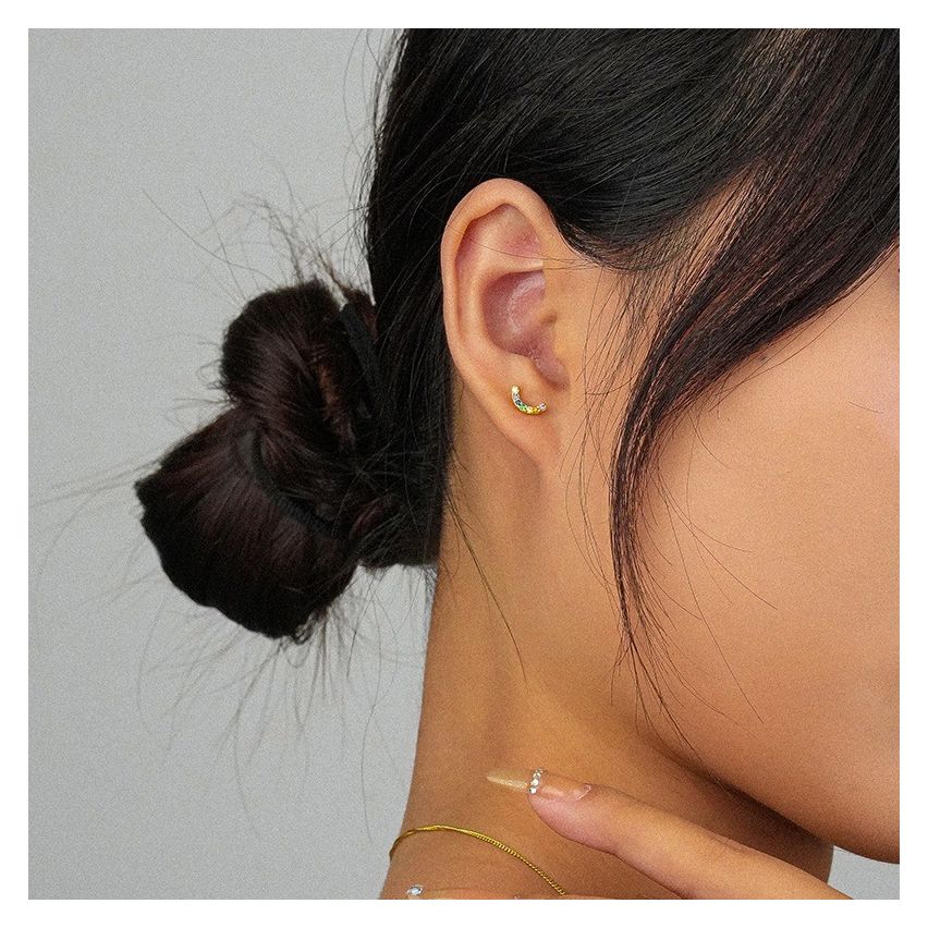 ESSENTIAL Gold 925 Silver Zircon Minimalist Earrings