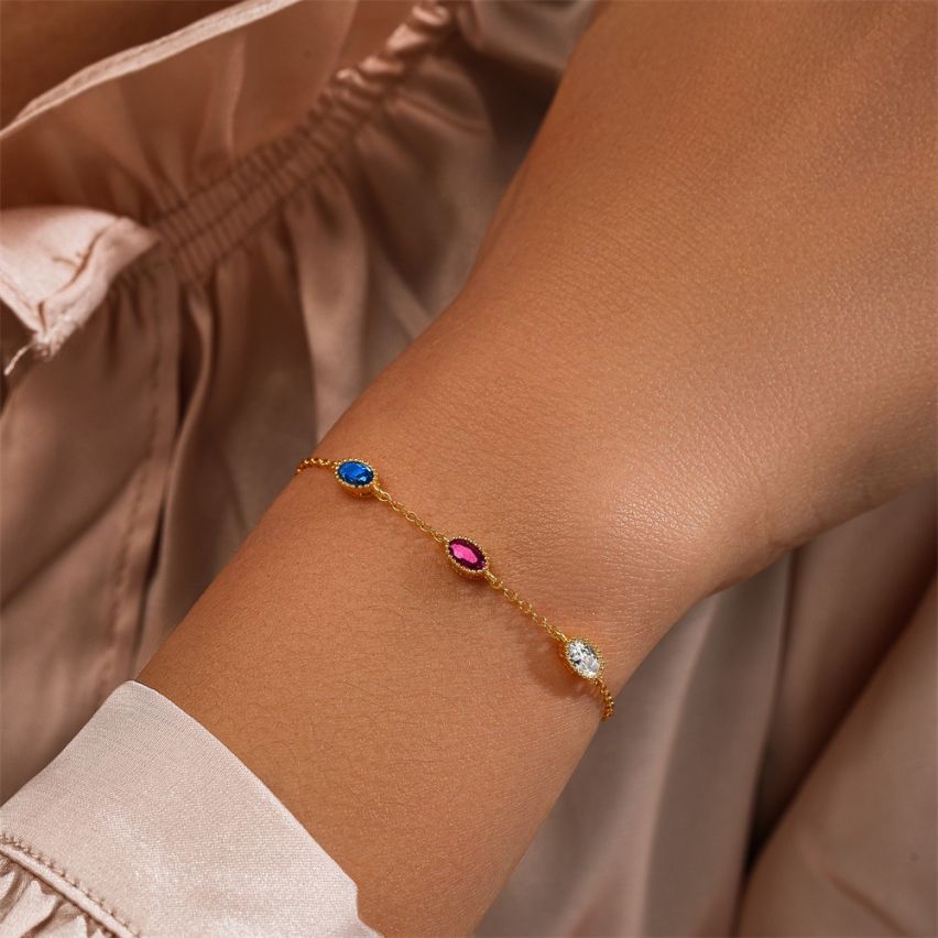 925 Silver Gold Plating Zircon Minimalist Bracelets