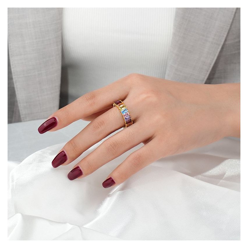 ESSENTIAL Gold Plating 925 Silver Zircon Minimalist Rings