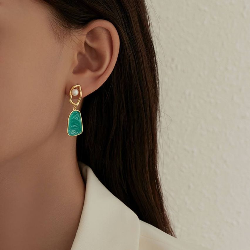 ESSENTIAL Gold Plating 925 Silver Freshwater pearl Pearls Earrings