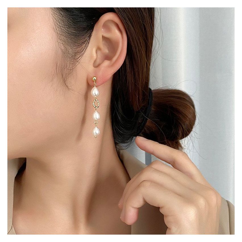 ESSENTIAL Gold Plating 925 Silver Freshwater pearl Pearls Earrings